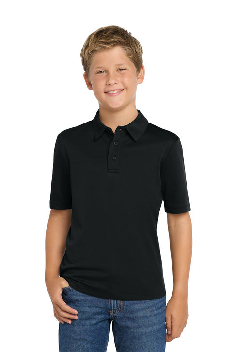 Port Authority Youth Silk Touch Performance Polo with custom logo embroidery