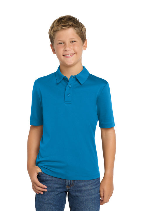 Port Authority Youth Silk Touch Performance Polo with custom logo embroidery