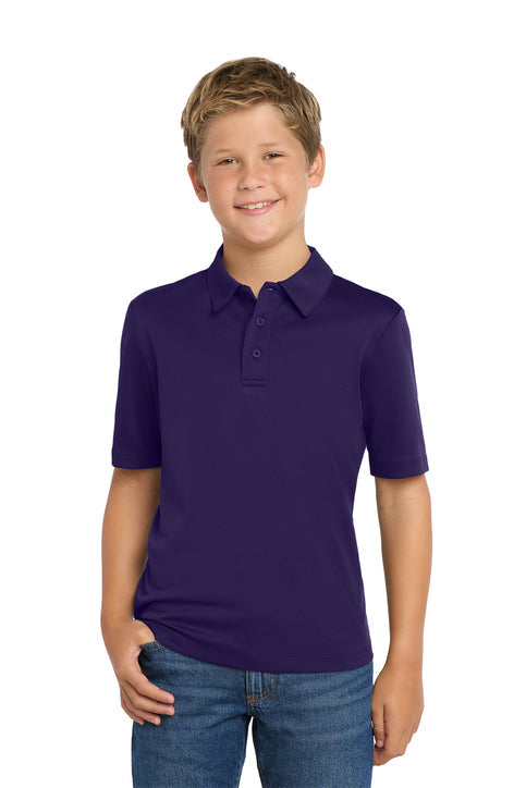 Port Authority Youth Silk Touch Performance Polo with custom logo embroidery