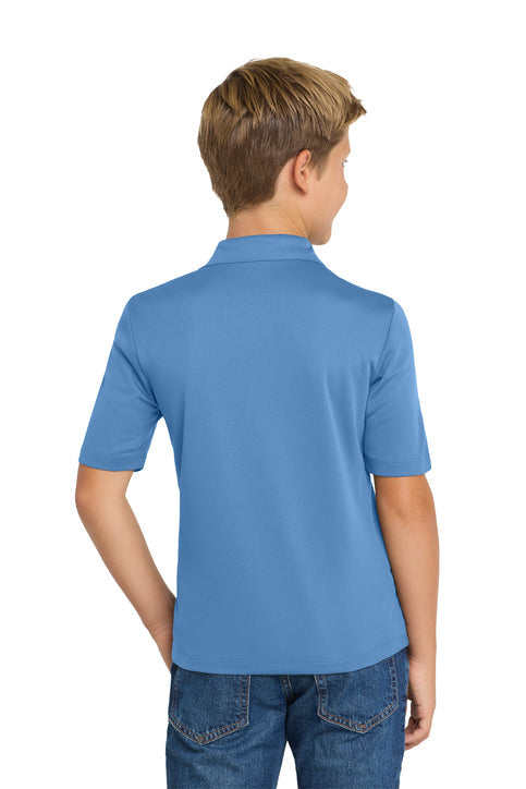 Port Authority Youth Silk Touch Performance Polo with custom logo embroidery