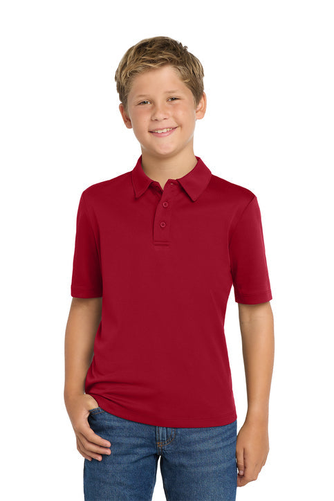 Port Authority Youth Silk Touch Performance Polo with custom logo embroidery