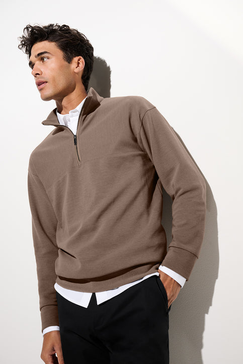 Mercer+Mettle Linear Texture 1/4-Zip with custom logo embroidery