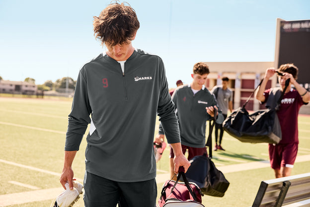 Sport-Tek Club 1/4-Zip Pullover with custom logo embroidery