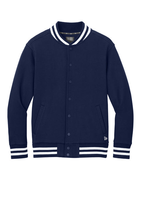 New Era Varsity Heavyweight Fleece Jacket with custom logo embroidery