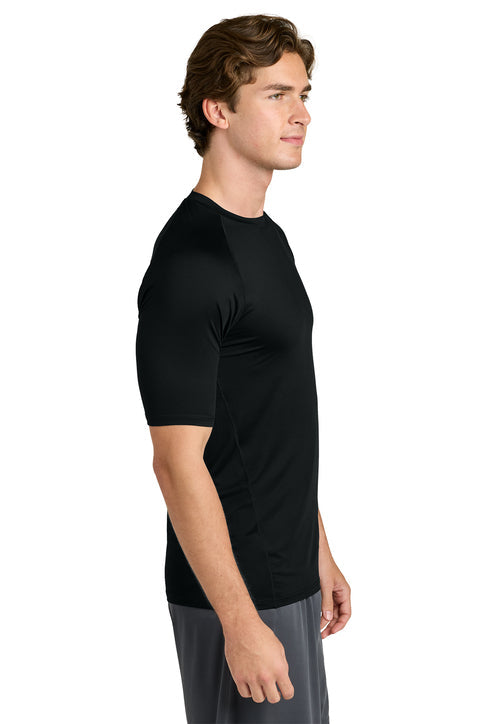 Sport-Tek PosiCharge Compression 1/2-Sleeve Tee with custom logo embroidery