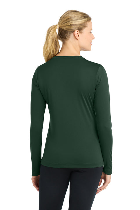 Sport-Tek Women's Long Sleeve PosiCharge Competitor V-Neck Tee with custom logo embroidery