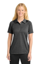 Sport-Tek Women's Heather Colorblock Contender Polo with custom logo embroidery