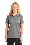 Sport-Tek Women's Heather Colorblock Contender Polo with custom logo embroidery