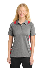 Sport-Tek Women's Heather Colorblock Contender Polo with custom logo embroidery