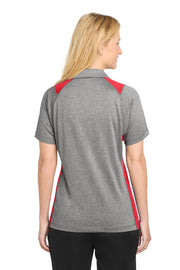 Sport-Tek Women's Heather Colorblock Contender Polo with custom logo embroidery