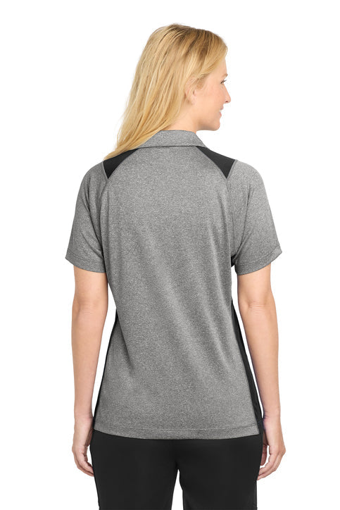 Sport-Tek Women's Heather Colorblock Contender Polo with custom logo embroidery