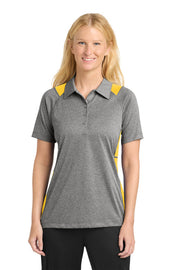 Sport-Tek Women's Heather Colorblock Contender Polo with custom logo embroidery