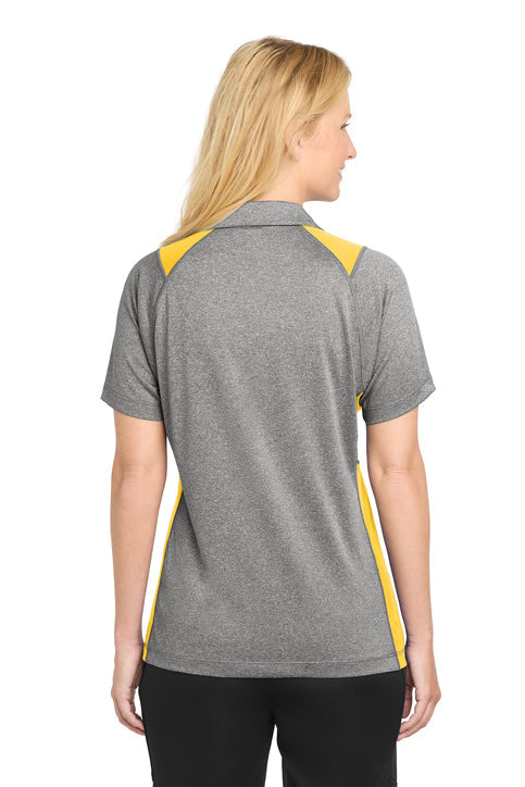 Sport-Tek Women's Heather Colorblock Contender Polo with custom logo embroidery