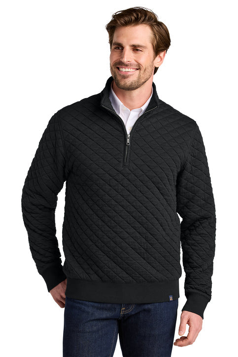 Brooks Brothers Diamond Quilt 1/4-Zip with custom logo embroidery