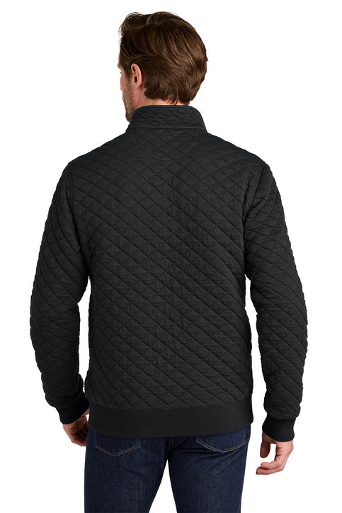 Brooks Brothers Diamond Quilt 1/4-Zip with custom logo embroidery
