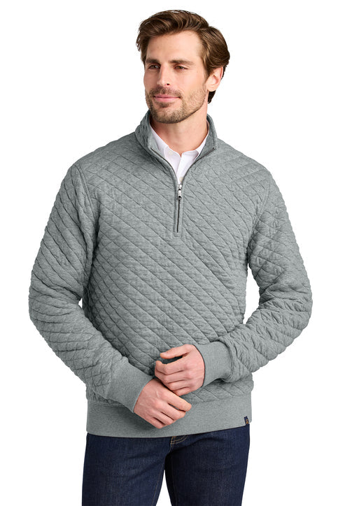 Brooks Brothers Diamond Quilt 1/4-Zip with custom logo embroidery