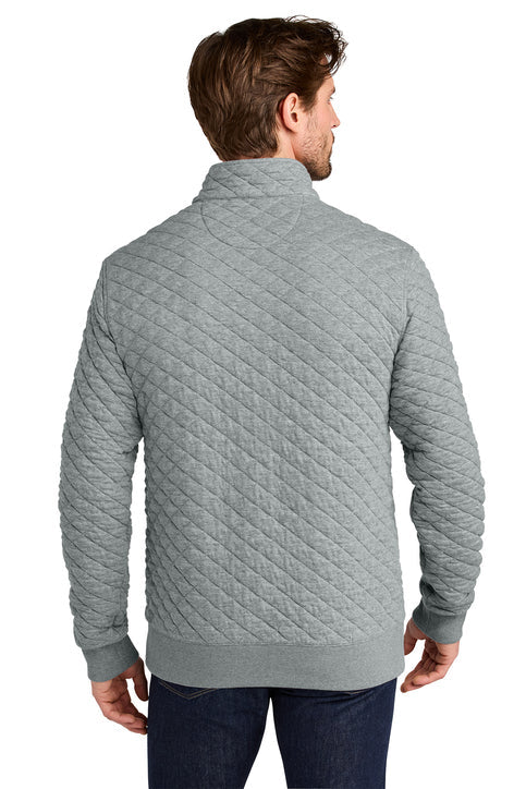 Brooks Brothers Diamond Quilt 1/4-Zip with custom logo embroidery