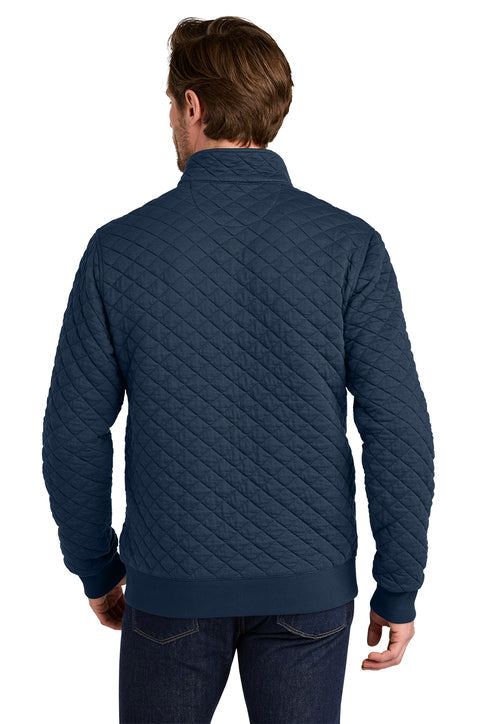 Brooks Brothers Diamond Quilt 1/4-Zip with custom logo embroidery