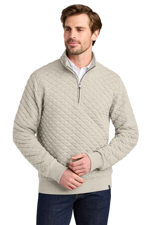 Brooks Brothers Diamond Quilt 1/4-Zip with custom logo embroidery