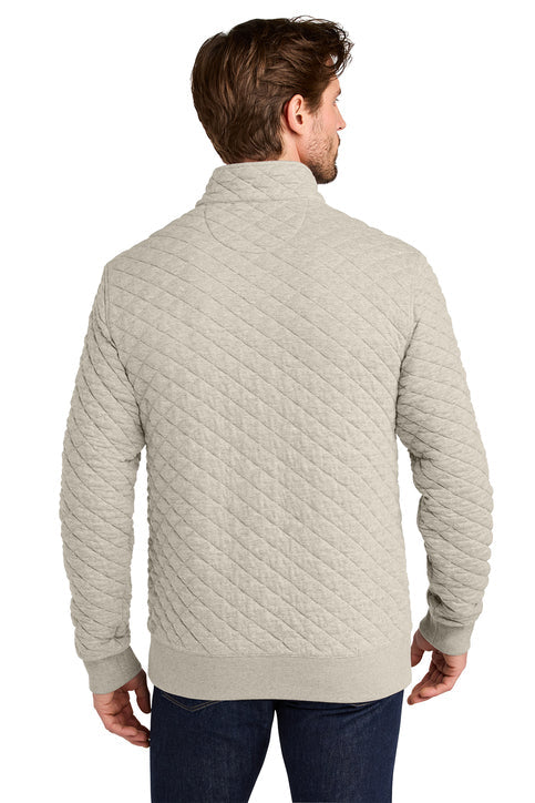 Brooks Brothers Diamond Quilt 1/4-Zip with custom logo embroidery