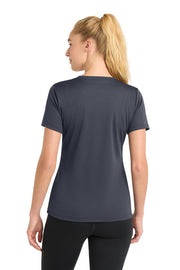 Sport-Tek Women's PosiCharge RacerMesh V-Neck Tee with custom logo embroidery
