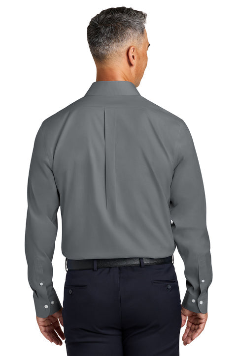 Brooks Brothers Wrinkle-Free Stretch Pinpoint Spread Collar Shirt with custom logo embroidery