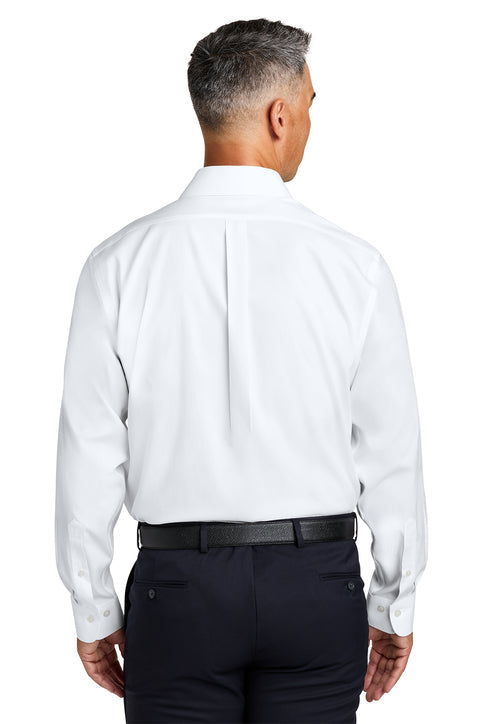 Brooks Brothers Wrinkle-Free Stretch Pinpoint Spread Collar Shirt with custom logo embroidery