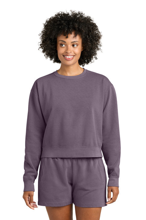 Comfort Colors Women’s Mid-Length Crewneck Sweatshirt with custom logo embroidery