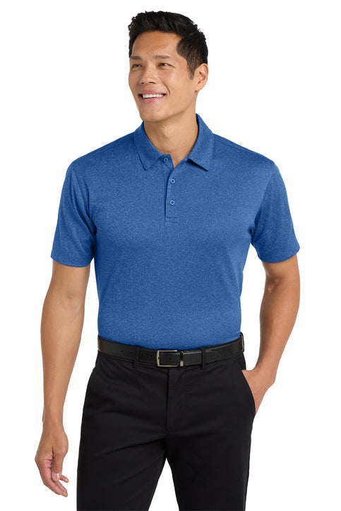 Port Authority Trace Heather Polo with custom logo embroidery