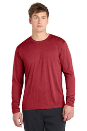 Sport-Tek Long Sleeve Heather Contender Tee with custom logo embroidery