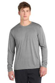 Sport-Tek Long Sleeve Heather Contender Tee with custom logo embroidery