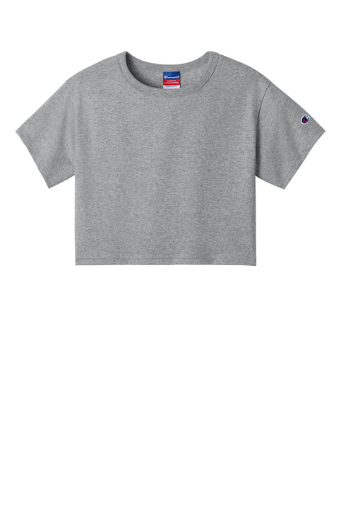 Champion Women’s Cropped Heritage Tee with custom logo embroidery