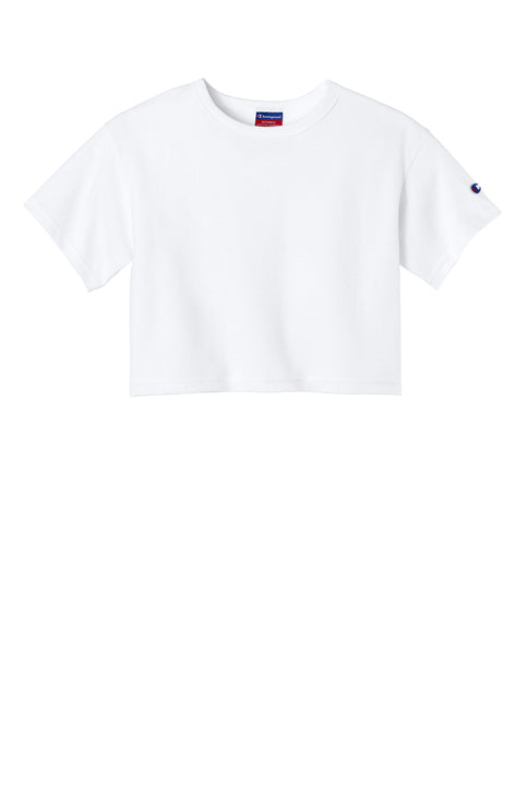 Champion Women’s Cropped Heritage Tee with custom logo embroidery