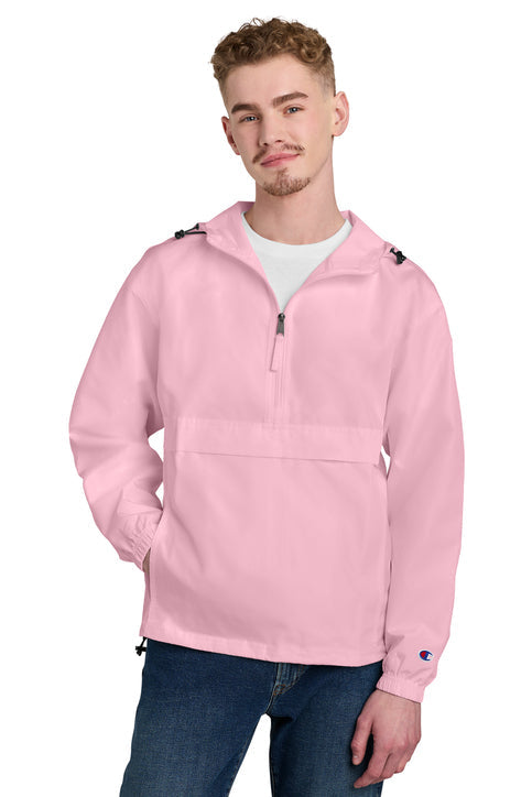 Champion Packable Anorak Jacket with custom logo embroidery