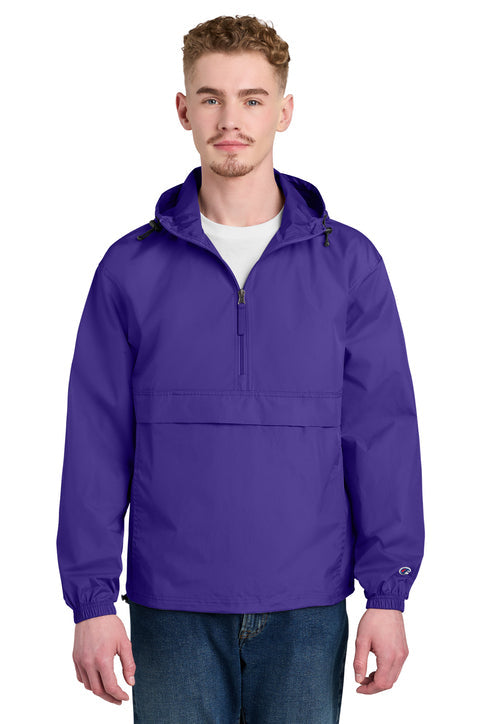 Champion Packable Anorak Jacket with custom logo embroidery