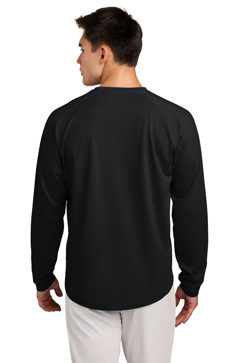 Sport-Tek Sport-Wick Stretch Pocketed Crewneck with custom logo embroidery