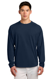 Sport-Tek Sport-Wick Stretch Pocketed Crewneck with custom logo embroidery