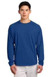 Sport-Tek Sport-Wick Stretch Pocketed Crewneck with custom logo embroidery