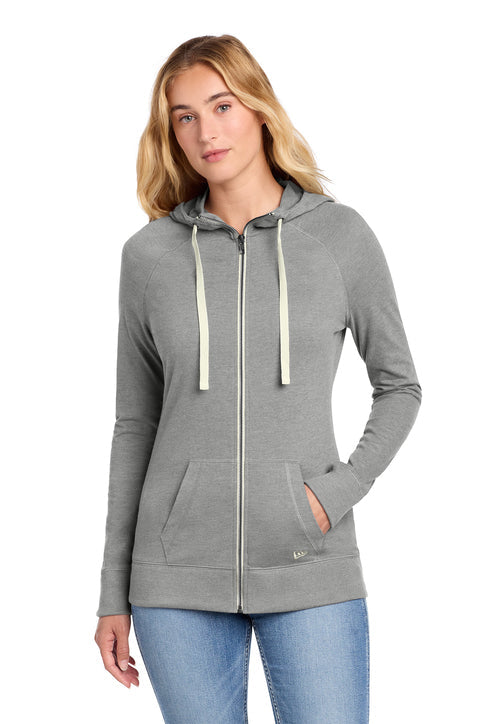 New Era Women's Sueded Cotton Blend Full-Zip Hoodie with custom logo embroidery