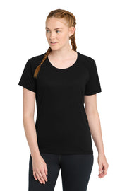 Sport-Tek Women's PosiCharge Tri-Blend Wicking Scoop Neck Raglan Tee with custom logo embroidery
