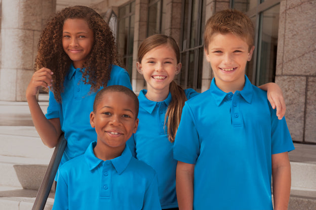 Port Authority Youth Silk Touch Performance Polo with custom logo embroidery