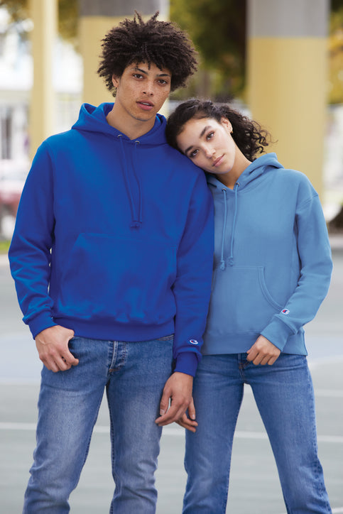 Champion Reverse Weave Hooded Sweatshirt with custom logo embroidery