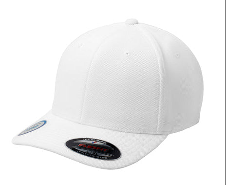 Sport-Tek Flexfit Cool & Dry Poly Block Mesh Cap with custom logo embroidery