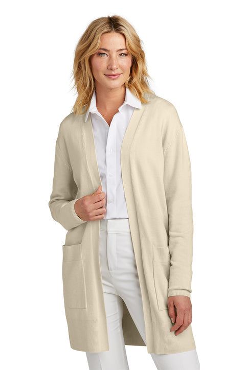 Mercer+Mettle Women’s Open-Front Cardigan Sweater with custom logo embroidery