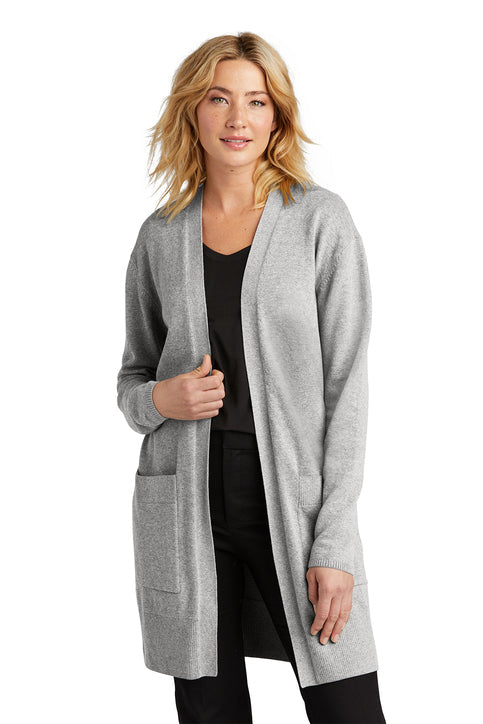 Mercer+Mettle Women’s Open-Front Cardigan Sweater with custom logo embroidery