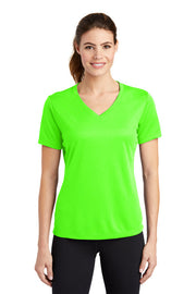 Sport-Tek Women's PosiCharge RacerMesh V-Neck Tee with custom logo embroidery