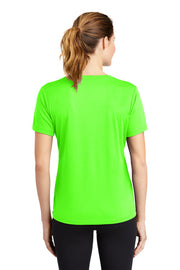 Sport-Tek Women's PosiCharge RacerMesh V-Neck Tee with custom logo embroidery