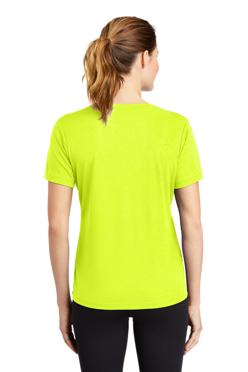 Sport-Tek Women's PosiCharge RacerMesh V-Neck Tee with custom logo embroidery