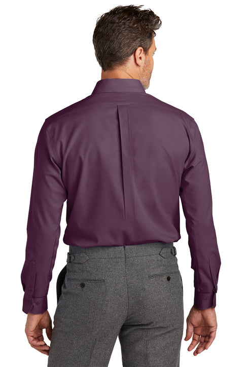 Brooks Brothers Wrinkle-Free Stretch Nailhead Shirt with custom logo embroidery