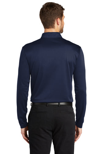 Port Authority Silk Touch Performance Long Sleeve Polo with custom logo embroidery